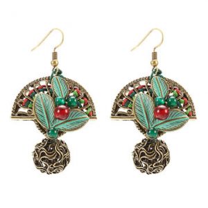 Ethnic Cute Earrings Sector Agate Ball Earrings