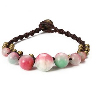 Ethnic Jewelry Bracelet Retro Natural Agate Wax Rope Women Bracelet