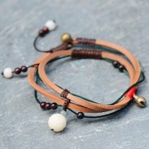 Ethnic Style Jewelry Bodhi Leather Rope Multi-layer Bell Handmade Women Bracelet