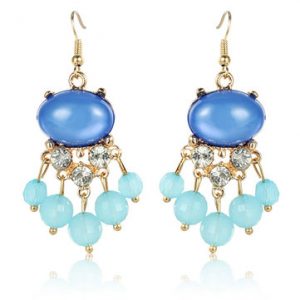 Ethnic Style Jewelry Crystal Tassel Beads Drop Earrings