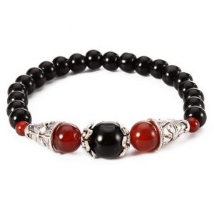 Ethnic Style Jewelry Vintage Agate Beads Silver Women Bracelet