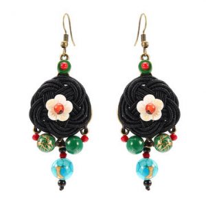 Ethnic Vintage Earrings Retro Agate Tassel Earrings