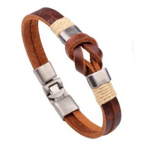 European Style Bracelet Retro Vintage Leather Men Buckle Bracelet