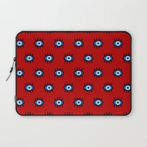 Evil Eye on Red Computer Cover by Wellington Boot - Laptop Sleeve - 13"