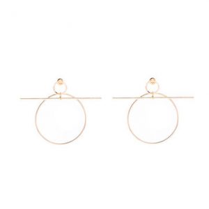 Exaggerated Copper Circle Cross word Earrings