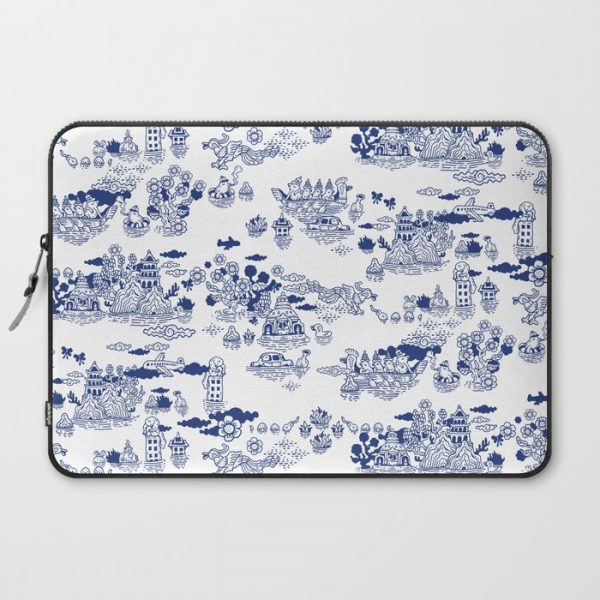 FLOOD IN ANTIQUE CHINESE PORCELAIN Computer Cover by Anukun Hamala (NHD) - Laptop Sleeve - 15"