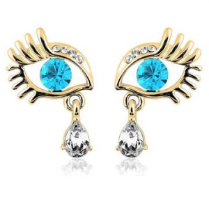 Fancy Eye Shape Fashion Crystal Earrings Ear Stud