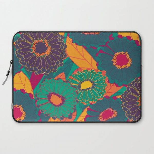 Fantasy Zinnias no.3 Computer Cover by Roxanne G - Laptop Sleeve - 15"