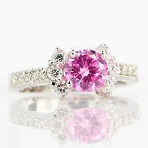 Fashion 925 sterling silver Ring 3ct Size 6-9 amazing Princess cut Pink Sapphire & Topaz Engagement Ring black 5