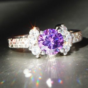 Fashion 925 sterling silver Ring 3ct Size 6-9 amazing Princess cut Pink Sapphire & Topaz Engagement Ring black 5