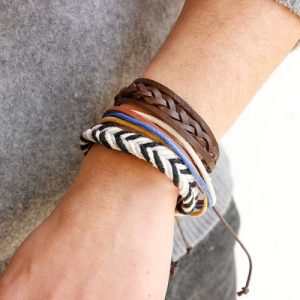 Fashion Bohemian Multi-layer Alloy Wooden Beads Braided Bracelet