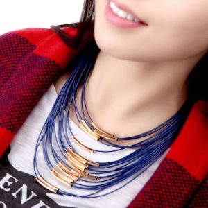 Fashion Exaggerated Personality Multi-layer String Chain Rope Tassel Colar Necklace for Woman