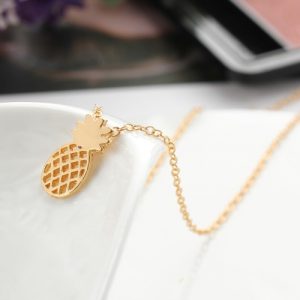 Fashion Jewelry Set Hollow Pineapple Necklace Ear Studs Bracelet Combination Alloy Women Jewelry