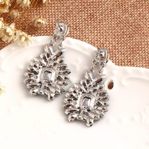 Fashion Luxury Diamond Crystal Ear Studs Alloy Earrings Ethnic Style for Women Jewelry