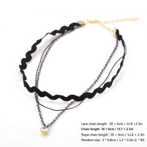 Fashion New Retro Vintage Choker Black Necklace Chain Lady Jewelry Accessory for Women Girls Gift