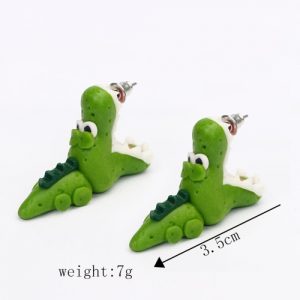 Fashion Popular Animal Earrings Handmade Polymer Clay Crocodile Earring Studs Women Earrings