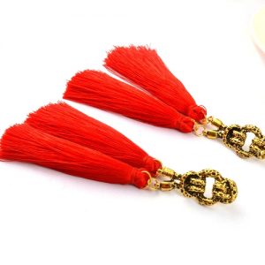 Fashion Popular Retro Bohemian Style Long Tassel Drop Earrings for Women Travel Vintage Jewelry