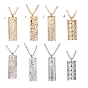 Fashion Unique Vintage Retro Metal Copper Gold Plated Necklace with Long Hollow Pendant Jewelry Sweater Dress Chain for Women Girls Gift