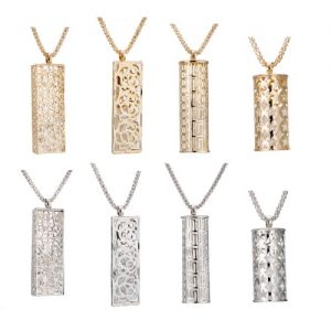 Fashion Unique Vintage Retro Metal Copper Gold Plated Necklace with Long Hollow Pendant Jewelry Sweater Dress Chain for Women Girls Gift