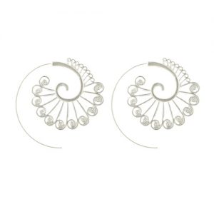 Fashion Vintage Plated Circles Round Spiral Heart Water-drop Shaped Dangle Earrings Charm Unique Women Party Earrings Jewelry