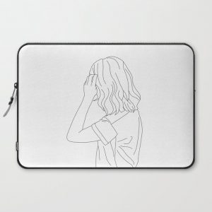 Fashion illustration line drawing - Cain Computer Cover by The Colour Study - Laptop Sleeve - 15"