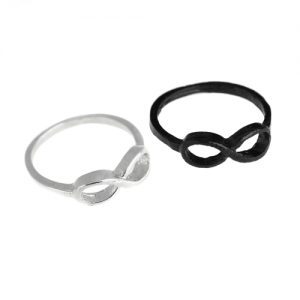 Fashionable Infinite Symbol Pattern Cool Alloy Decorative Ring Black