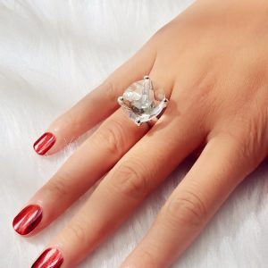 Faux Big Crystal Wedding Ring