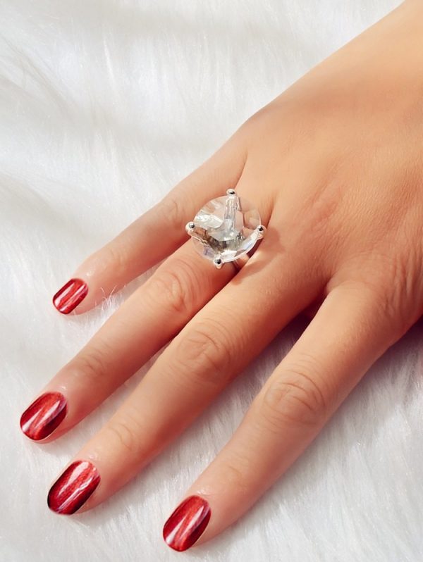 Faux Big Crystal Wedding Ring