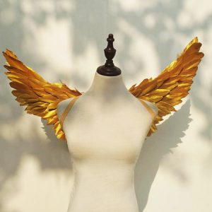 Feather Angel Wings Costume Gold Girls Costume Accessories