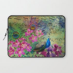 Feather Peacock 18 Computer Cover by Juliana RW - Laptop Sleeve - 13"