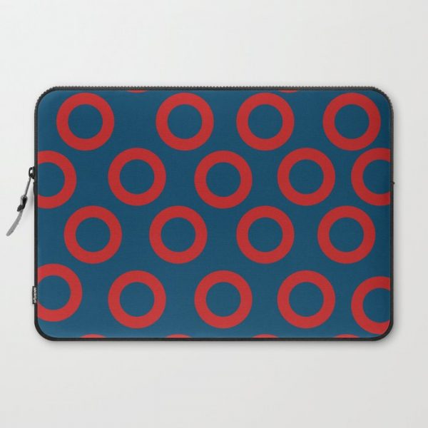 Fishman Donuts Red and Blue Computer Cover by A Circus of Light - Laptop Sleeve - 15"