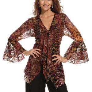 Floral Elegant Long Sleeve H-line Blouse