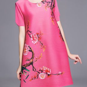 Floral Short Sleeve Printed Casual Mini Dress