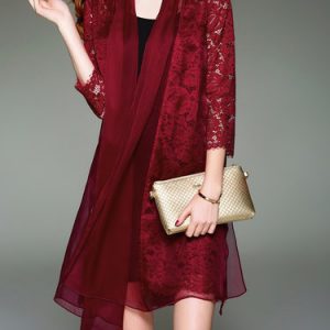 Floral Silk Guipure Lace Vintage Coat