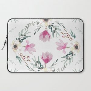 Floral Square Computer Cover by Anis Illustration @anisillustration - Laptop Sleeve - 15"