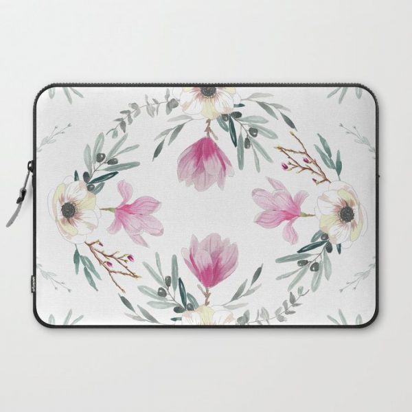 Floral Square Computer Cover by Anis Illustration @anisillustration - Laptop Sleeve - 15"