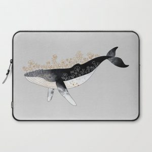 Floral Whale Computer Cover by Elisabeth Fredriksson - Laptop Sleeve - 15"