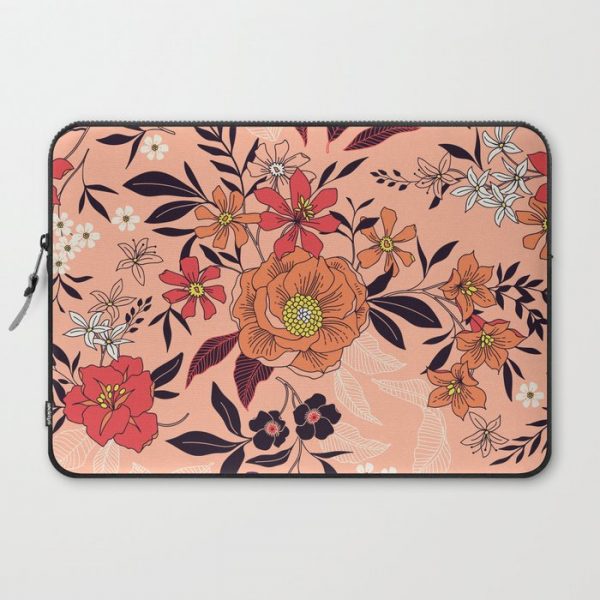 Floral pattern. Flowers, leaves and berries. Computer Cover by Ann&Pen - Laptop Sleeve - 15"