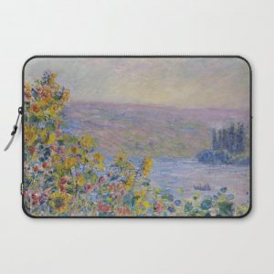 Flower Beds at Vetheuil by Claude Monet Computer Cover by Palazzo Art Gallery - Laptop Sleeve - 15"