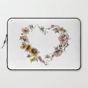 Flower Heart Computer Cover by Jessica Rose - Laptop Sleeve - 15"