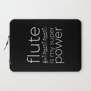 Flute is my super power (kv299) - black Computer Cover by a musician on the roof - Laptop Sleeve - 13"