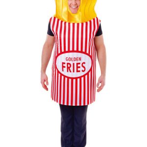 Food Costume Golden Fries Adults Unisex Halloween Costumes