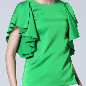 Frill Sleeve Casual H-line Blouse