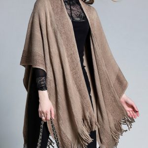 Fringed Batwing Asymmetrical Poncho And Cape