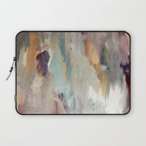 Gentle Beauty [4] - an elegant acrylic piece in deep purple, red, gold, and white Computer Cover by Alyssa Hamilton Art - Laptop Sleeve - 13"