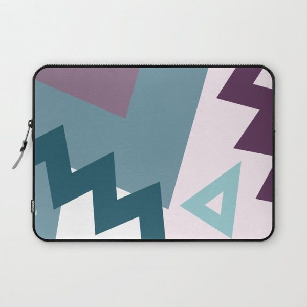 Geometric Angles (Purple, turquoise, pink) Computer Cover by Anna Radiant - Laptop Sleeve - 13"