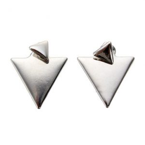 Geometric Triangle Gold Silver Stud Earrings