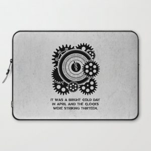 George Orwell - 1984 - Clock Striking 13 Computer Cover by fivepennystudio - Laptop Sleeve - 15"