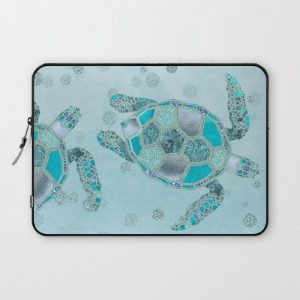 Glamour Aqua Turquoise Turtle Underwater Scenery Computer Cover by LebensART - Laptop Sleeve - 13"