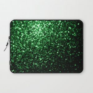 Glamour Dark Green glitter sparkles Computer Cover by PLdesign - Laptop Sleeve - 13"